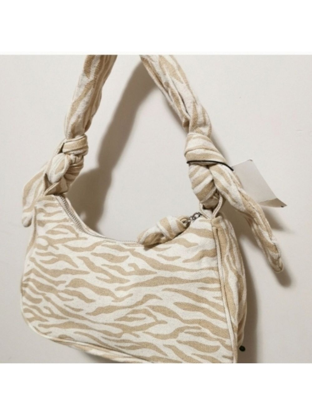 Zara Y2K Animal Print Knotted Shoulder Mini Baguette Bag